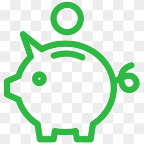 Piggy Bank Icon Light Green - Icon Green Piggy Bank, HD Png Download - dollar icon png