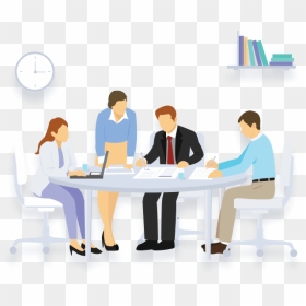 Transparent People Sitting At A Table Png - Business Meeting Clipart Png, Png Download - business people sitting png