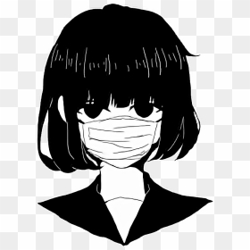 Black And White Anime Png, Picture - Anime Girl With Mask, Transparent Png - anime.png