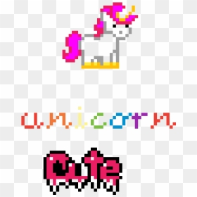 Cute Text Pixel Art, HD Png Download - cute unicorn png