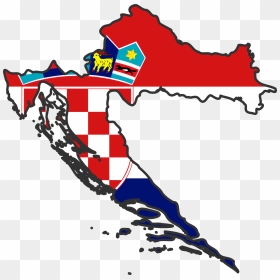 Croatia Flag Map Large Map - Croatia Flag Map Png, Transparent Png - map.png