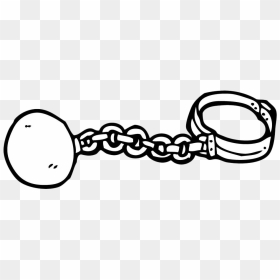 Clip Art Black And White Stock Ball And Cartoon Clip - Ball And Chain Cartoon, HD Png Download - ball and chain png