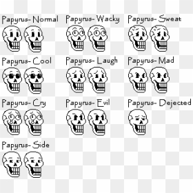 Papyrus Head Png - Disbelief Papyrus Sprite Head, Transparent Png - papyrus png