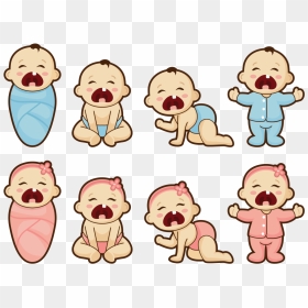 Crying Baby Cartoon Vector - Gambar Kartun Bayi Perempuan, HD Png Download - baby crying png