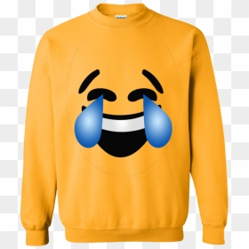 Emoji Costume Laughing Tears Of Joy Emoji Crewneck - Sweater, HD Png Download - joy emoji png
