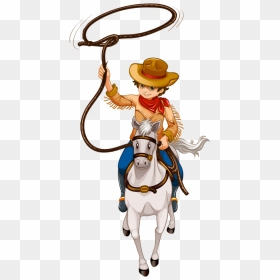 Cowboy E Cowgirl - Horse Cowboy Cartoon, HD Png Download - cowgirl png