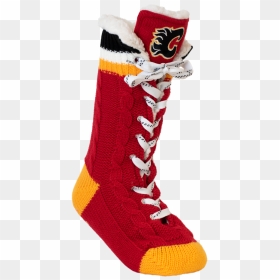 Calgary Flames Nhl Slipper Skates - Calgary Flames Socks, HD Png Download - red flames png