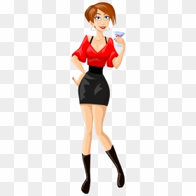 Cartoon Girl Png Hd, Transparent Png - drinking png