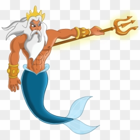 Little Mermaid Characters King Triton - King Triton Little Mermaid Png, Transparent Png - the little mermaid png
