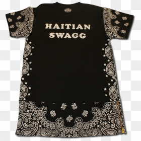 Haitian Swagg Black Bandana Print Extended - Motif, HD Png Download - black bandana png