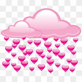 Pink Pinktheme Pinkaesthetic Aesthetic Love Cute Cloud - Raining Hearts Clipart, HD Png Download - lluvia png