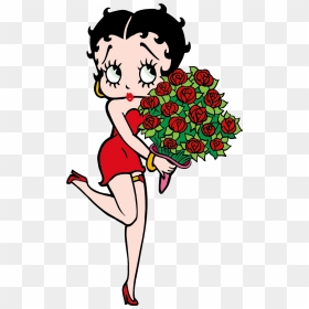 Betty Boop Holding Flowers, HD Png Download - imagem png
