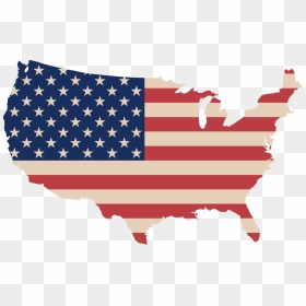 United States Outline With Flag, HD Png Download - bandera de estados unidos png