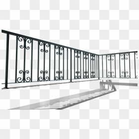 Wrought Iron Balcony Railing , Png Download - Iron Railing Design For Roof, Transparent Png - railing png