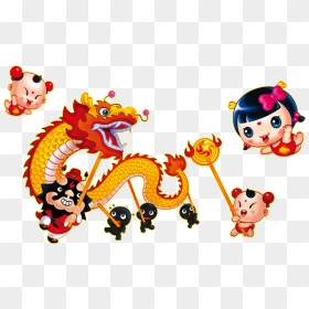 Cartoon Chinese Dragon Dance, HD Png Download - dance clipart png