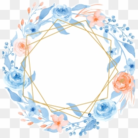 #watercolor #frame #floral #geometric #shape #gold - Circle, HD Png Download - decorative shapes png
