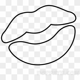 How To Draw A Kiss Mark Emoji - Line Art, HD Png Download - lips emoji png