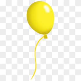 Yellow Balloon On A String - Balloon With Black Background, HD Png Download - balloon string png