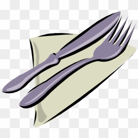 Cutlery Clipart Table Napkin - Cartoon Knife And Fork Clipart, HD Png Download - silverware png