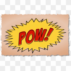 Vintage Comic Pow Sound Effect On Brown Background - Comics Sound Effects Pow, HD Png Download - vintage paper background png