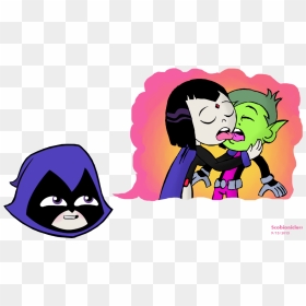 “ Raven And Beast Boy Making Out In Raven’s Head - Cyborg Beast Boy And Raven, HD Png Download - beast boy png