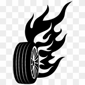 Wheel In Flames - Wheel On Fire Clipart, HD Png Download - vhv