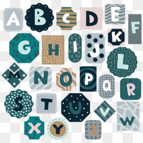 Alphabet Nordic Style Alphabet Wall Decal - Alphabet For Toddlers, HD Png Download - decorative shapes png