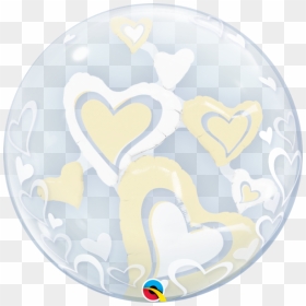 White & Ivory Floating Hearts Bubble Balloon Clipart - Heart, HD Png Download - floating hearts png