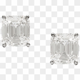 Diamond Stud Earrings Square Emerald Cut3013016 Emc - Diamond, HD Png Download - diamond earring png