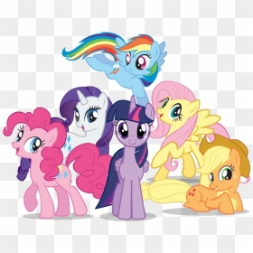 Alicorn, Applejack, Fluttershy, Mane Six, Official, - Mane Six Alicorn Twilight, HD Png Download - my little pony birthday png