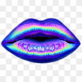 #lips #holographic #aesthetic #background #color #dream - Background Cool Color Aesthetic, HD Png Download - lips emoji png