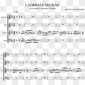 Lagrimas Negras Sheet Music Composed By Miguel Matamoros - Bad Boy Red Velvet Cello Sheet Music, HD Png Download - lagrimas png