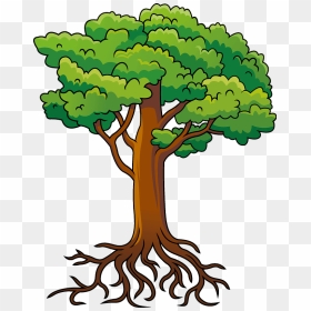 Tree With Roots Clipart - Clip Art, HD Png Download - tree with roots png