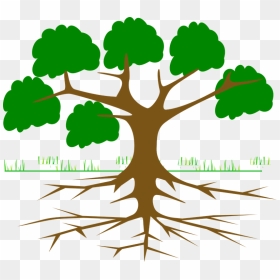 Roots Of A Tree Clipart Vector Download Tree Silhouette - Tree With Roots Cartoon, HD Png Download - tree with roots png