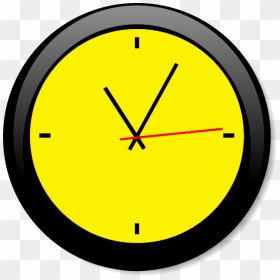 Clock Yellow A - Clock Clip Art Free, HD Png Download - clock vector png
