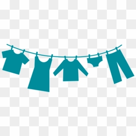 Clothes Line Laundry Room Silhouette - Clothes Line Png, Transparent Png - laundry png