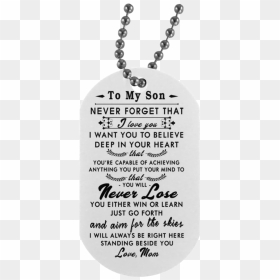 I Love You Son Png - Happy Birthday To My Son Love Mom, Transparent Png - dog tags png