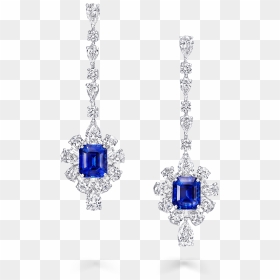 Graff Sapphire And Diamond Earrings, HD Png Download - diamond earring png