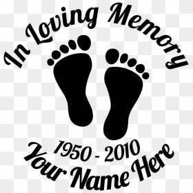 In Loving Memory Baby Footprints Sticker - Angel Wings With Baby Footprints, HD Png Download - baby footprints png