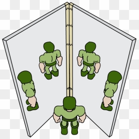 Reflection Of Light Cartoon Clipart , Png Download - Plane Mirror Reflection, Transparent Png - reflection png