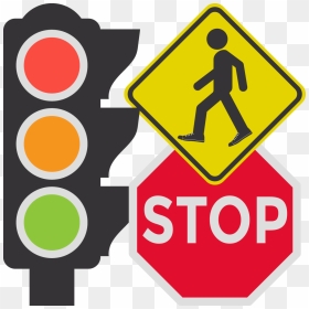 A Traffic Light, A Stop Sign, And A Yield To Pedestrians - Don Diego's Restaurant, HD Png Download - stoplight png