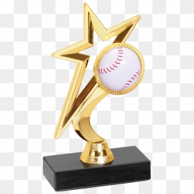 Gold Star Baseball/softball Figure Trophy - Trophy, HD Png Download - gold trophy png