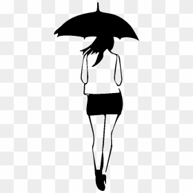 Image Png Une Fille - Girl With Umbrella Back Drawing, Transparent Png - mujer png