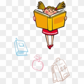 Girl Reading A Book Vector Image - Books Vector, HD Png Download - book vector png