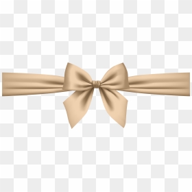 Cartoon Of A Beige Ribbon, HD Png Download - ribbon bow png