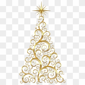 Gold Christmas Tree Clipart, HD Png Download - white christmas tree png