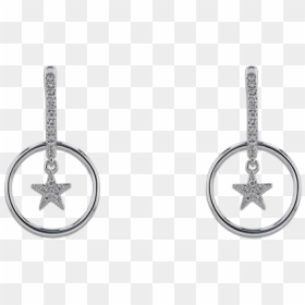 Star In Circle Diamond Earring - Earrings, HD Png Download - diamond earring png
