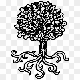 Oak Tree With Roots Heraldry , Png Download - Oak Tree Heraldry Png, Transparent Png - tree with roots png