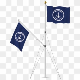 Rigged Flagpoles - Banner, HD Png Download - american flag pole png