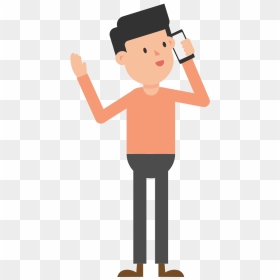 Man With Phone Vector Png , Png Download - Talking On The Phone Cartoon, Transparent Png - phone vector png
